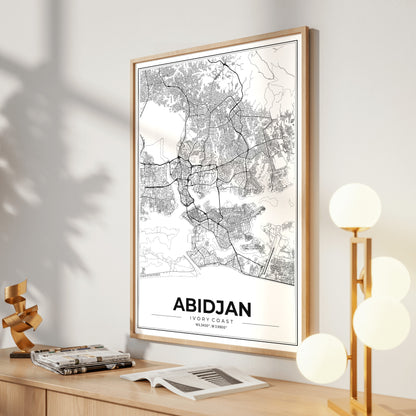 Abidjan Modern Map Poster