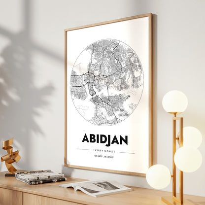Abidjan Spot Map Poster