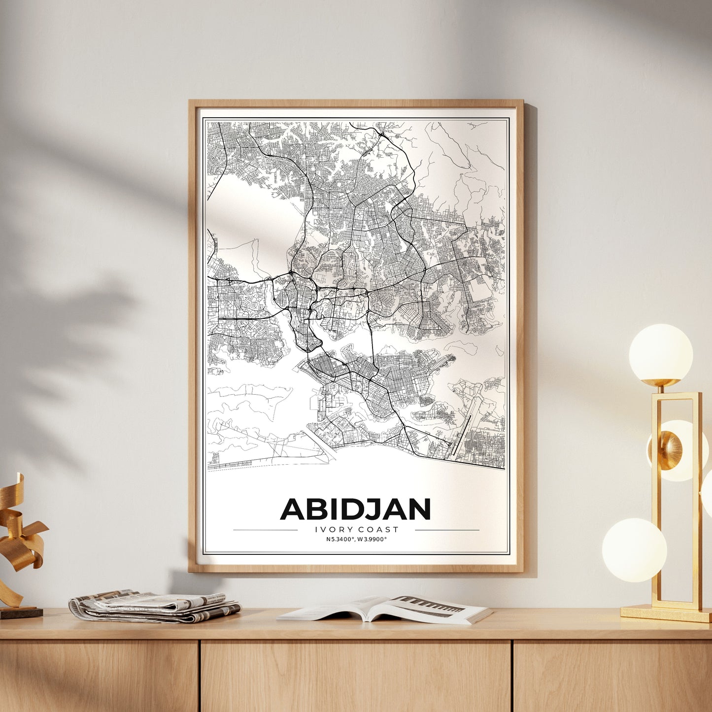 Abidjan Modern Map Poster