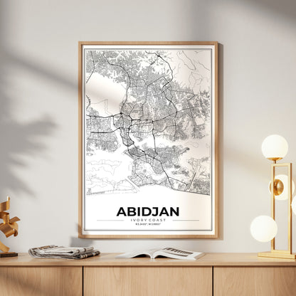 Abidjan Modern Map Poster
