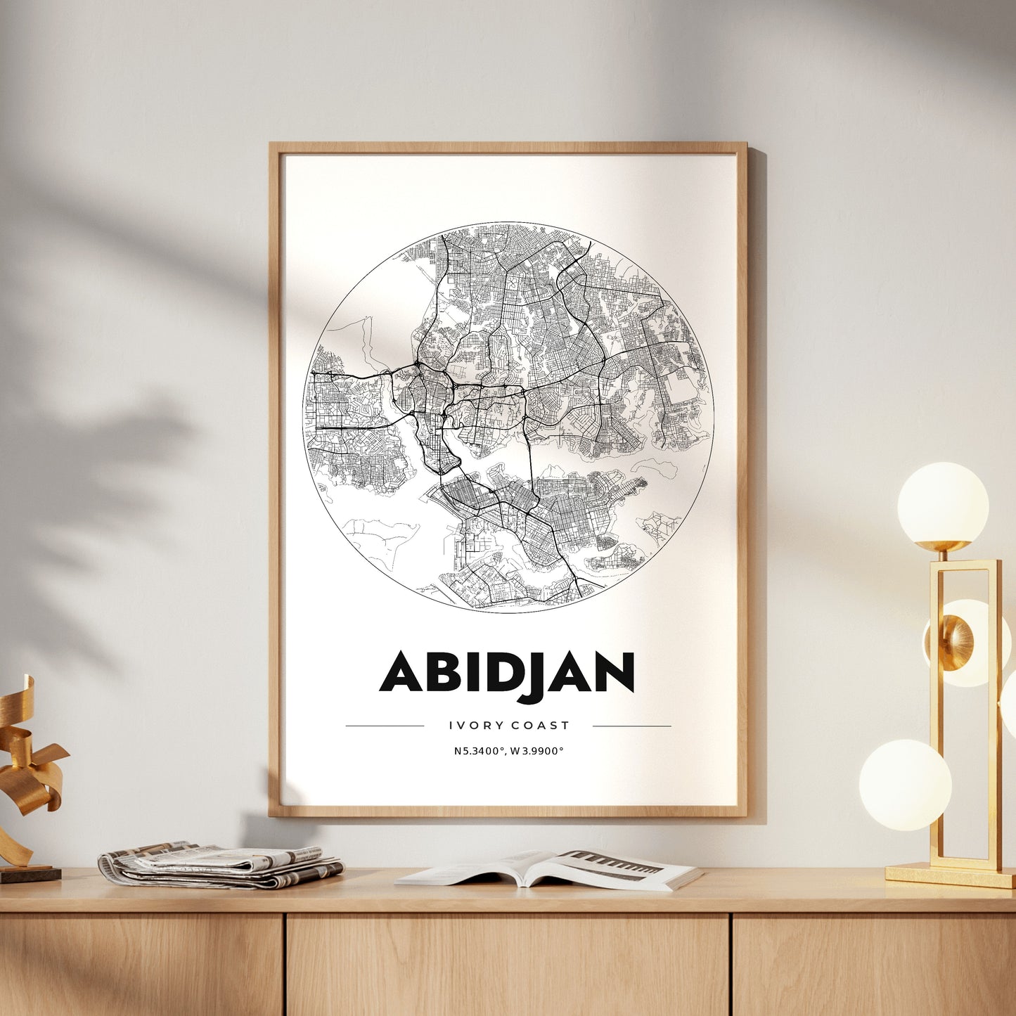 Abidjan Spot Map Poster