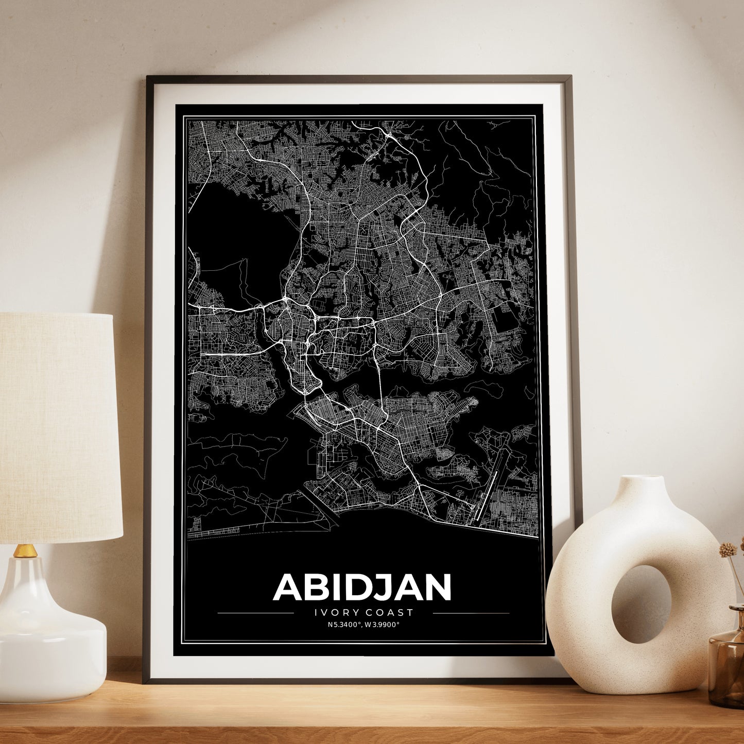 Abidjan Modern Map Poster