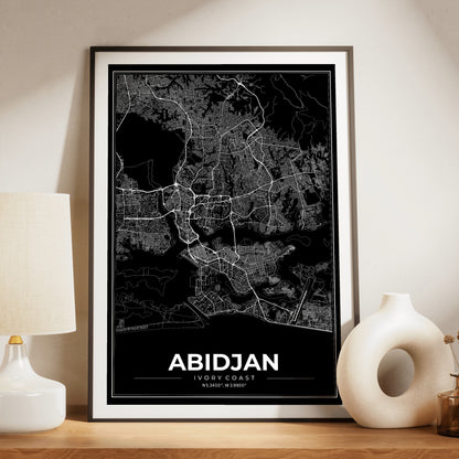Abidjan Modern Map Poster