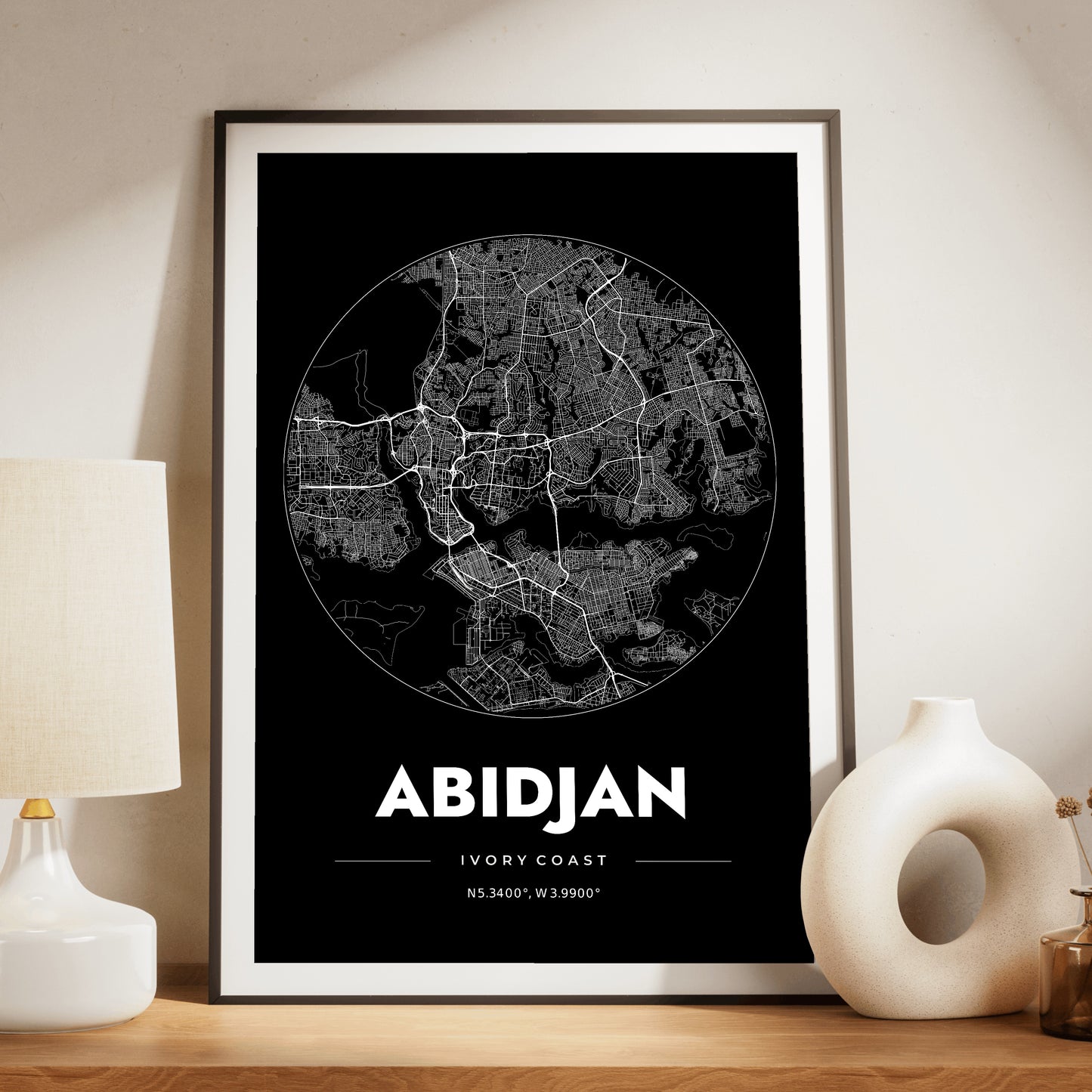 Abidjan Spot Map Poster