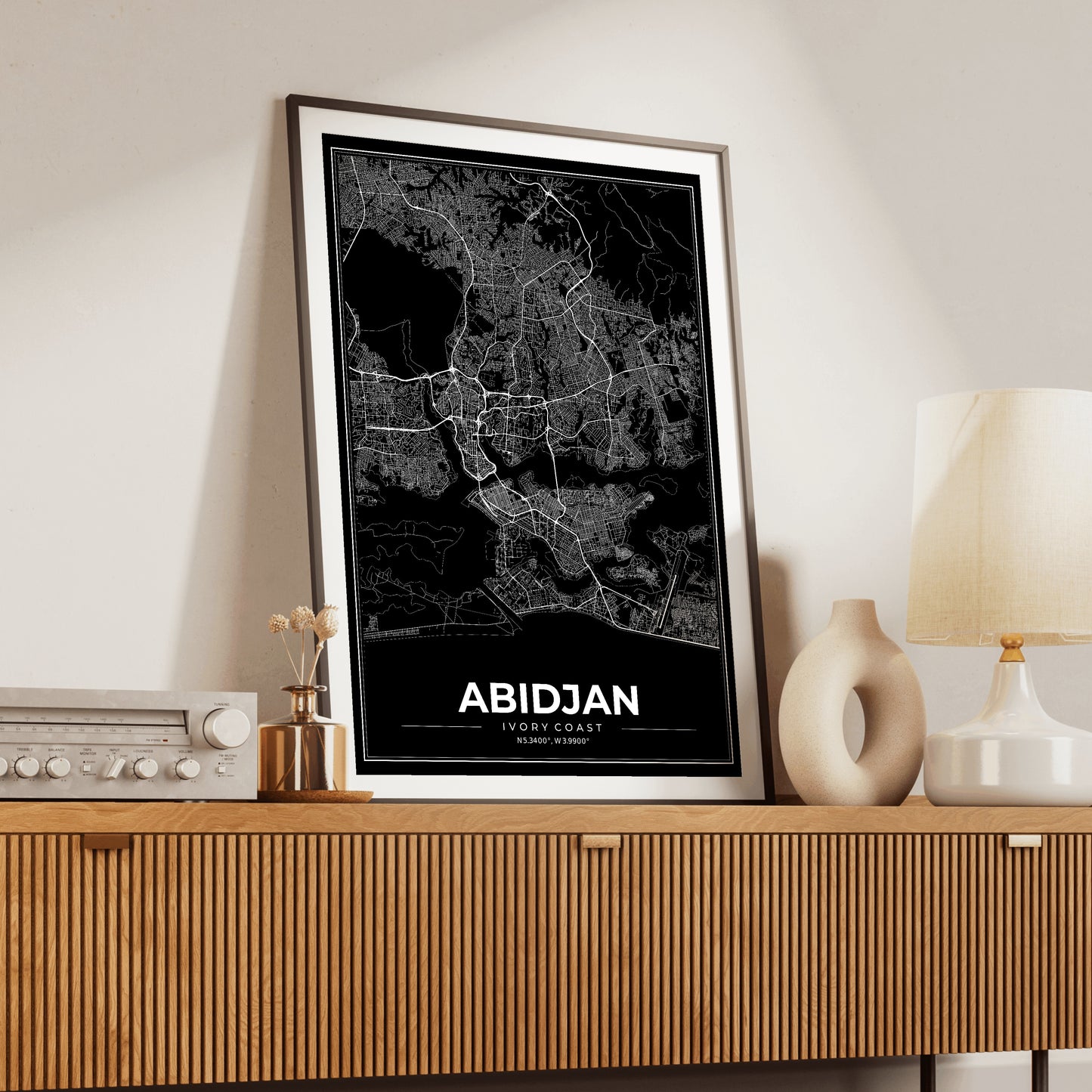 Abidjan Modern Map Poster