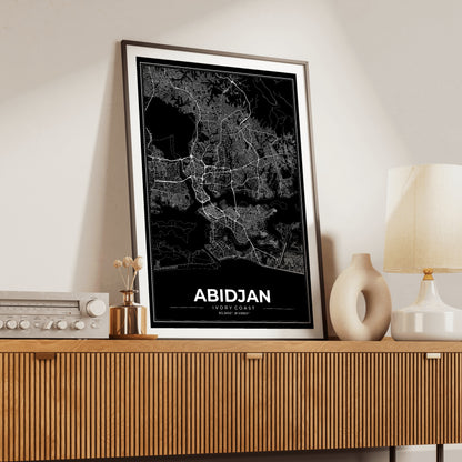 Abidjan Modern Map Poster