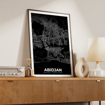 Abidjan Elegant Map Poster