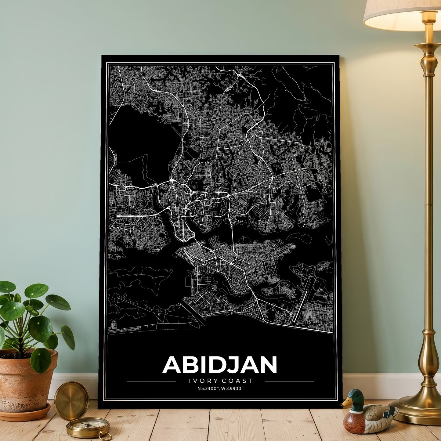 Abidjan Modern Map Poster