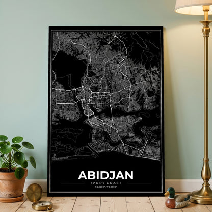 Abidjan Modern Map Poster
