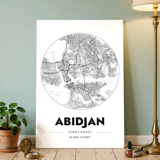 Abidjan Spot Map Poster