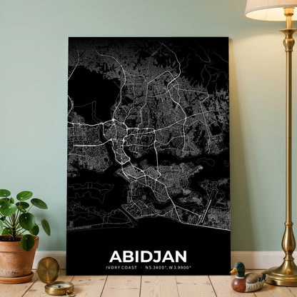 Abidjan Elegant Map Poster
