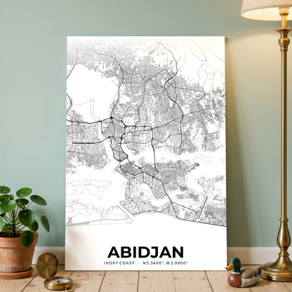 Abidjan Elegant Map Poster