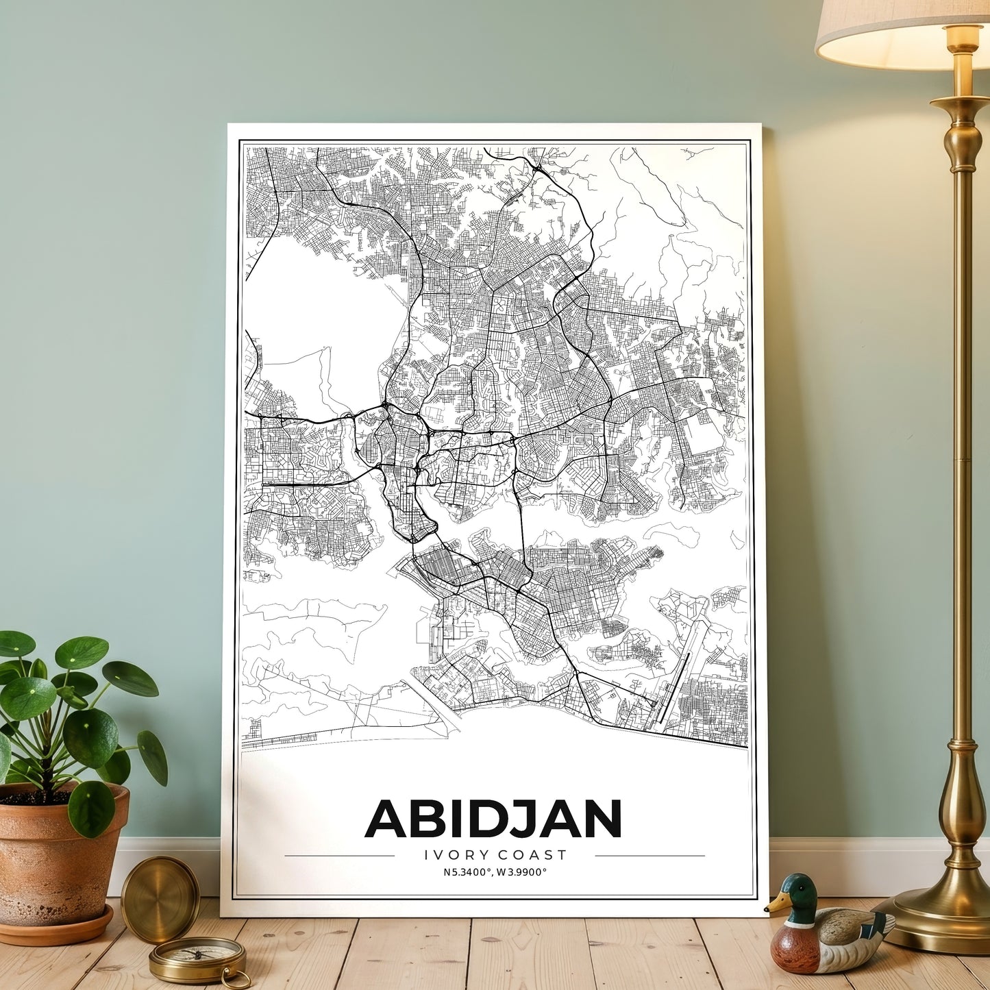 Abidjan Modern Map Poster