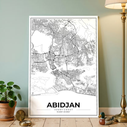 Abidjan Modern Map Poster
