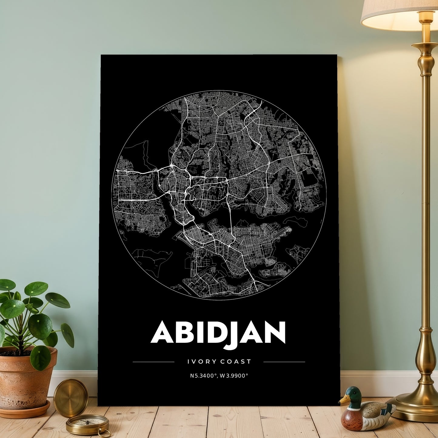 Abidjan Spot Map Poster