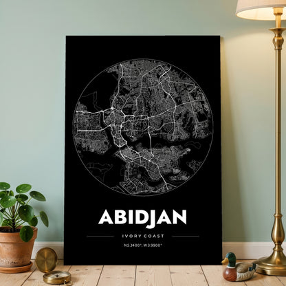 Abidjan Spot Map Poster
