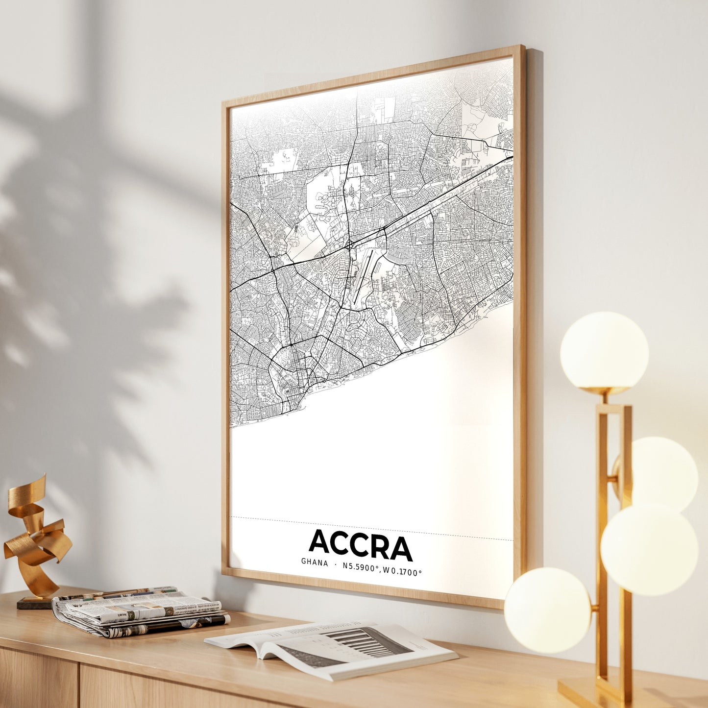 Accra Elegant Map Poster