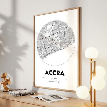 Accra Spot Map Poster