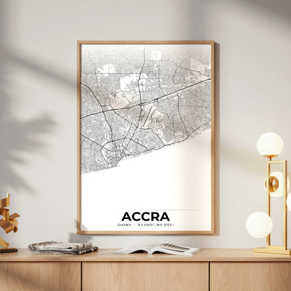 Accra Elegant Map Poster