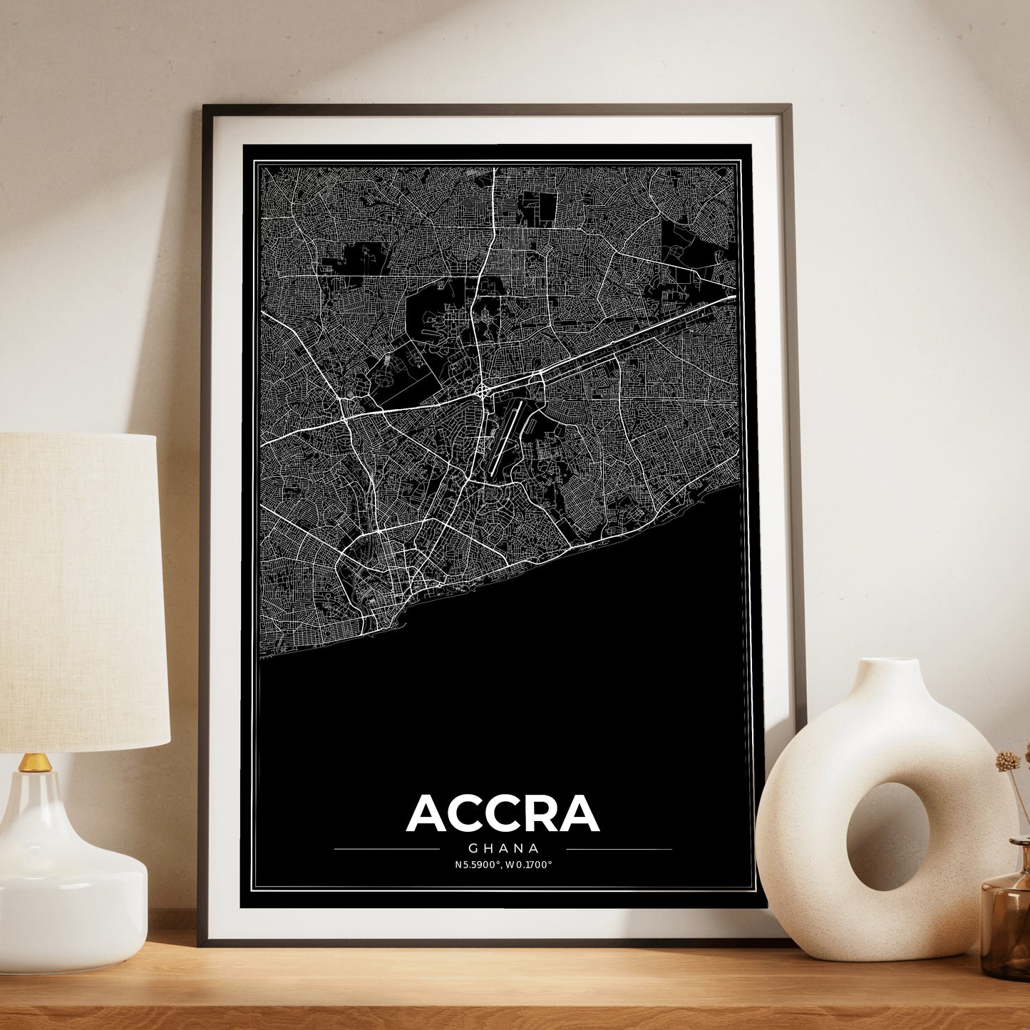 Accra Modern Map Poster