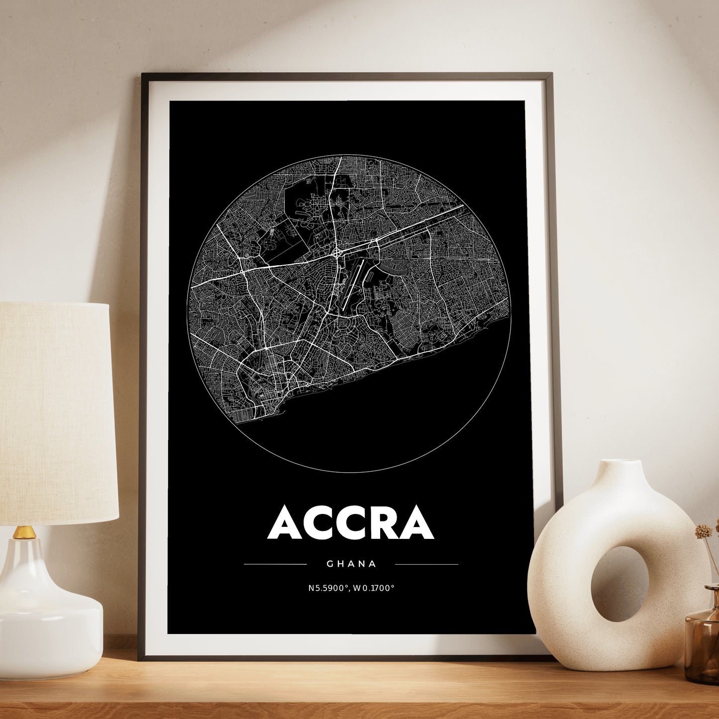 Accra Spot Map Poster