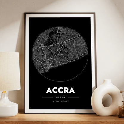 Accra Spot Map Poster