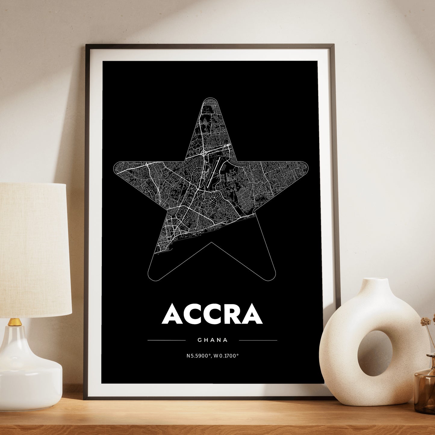 Accra Star Map Poster
