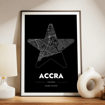 Accra Star Map Poster
