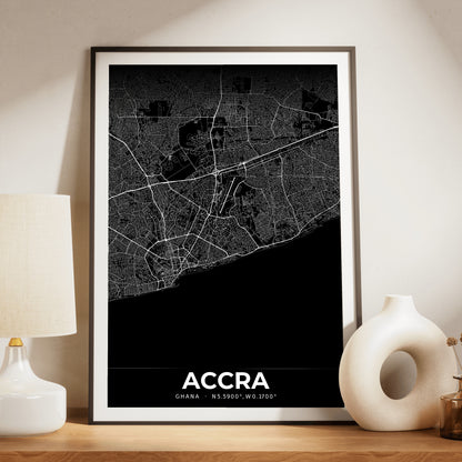 Accra Elegant Map Poster