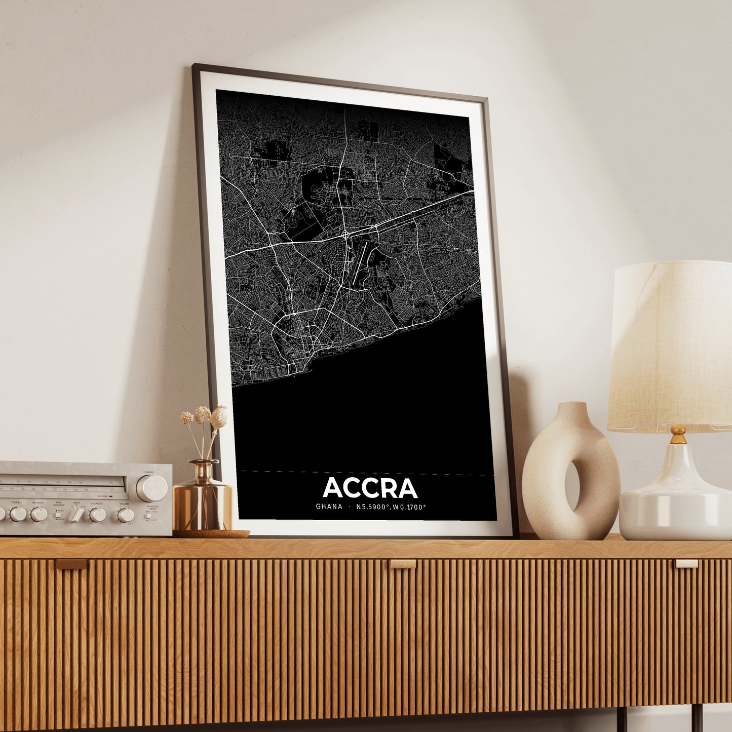 Accra Elegant Map Poster