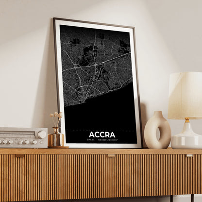 Accra Elegant Map Poster