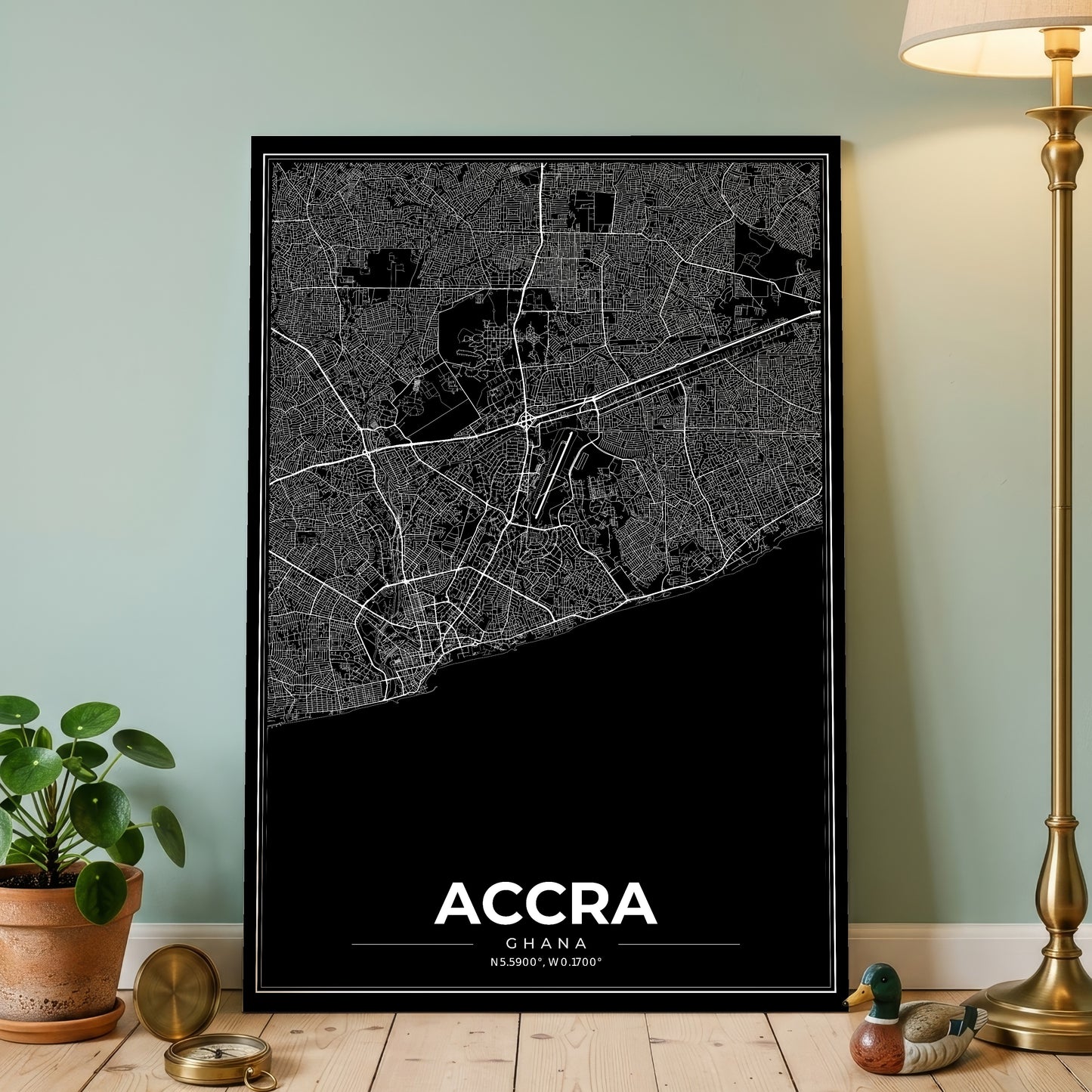 Accra Modern Map Poster