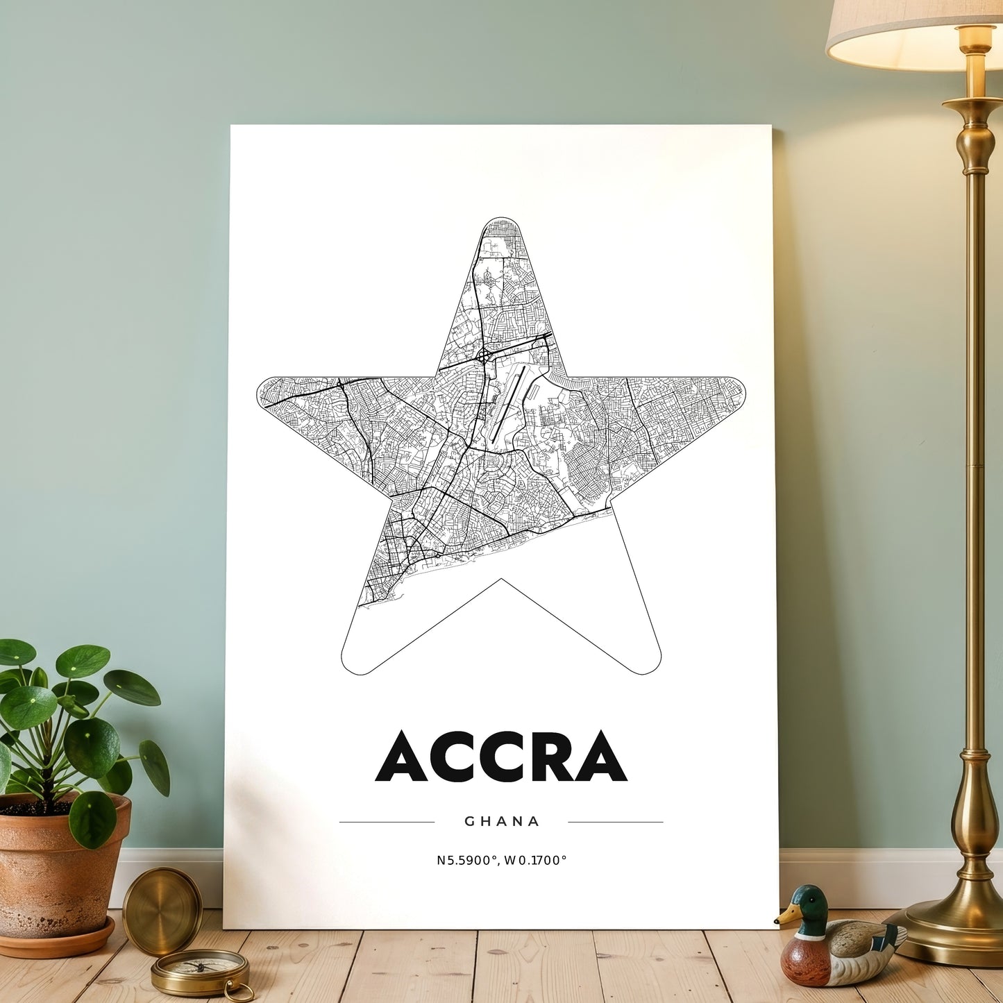 Accra Star Map Poster