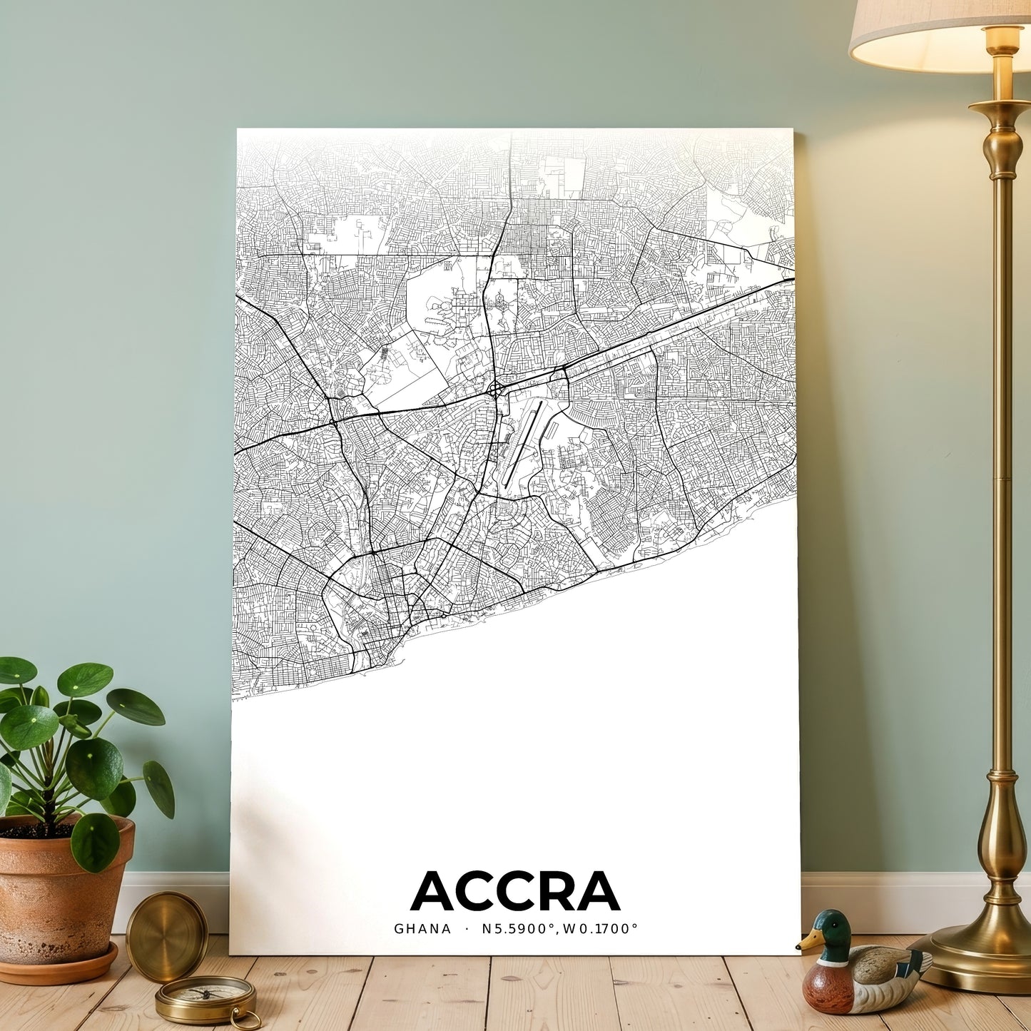 Accra Elegant Map Poster