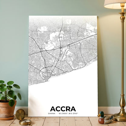 Accra Elegant Map Poster