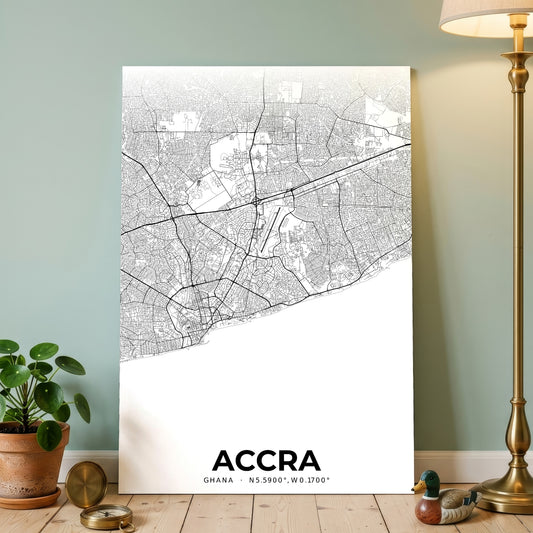Accra Elegant Map Poster