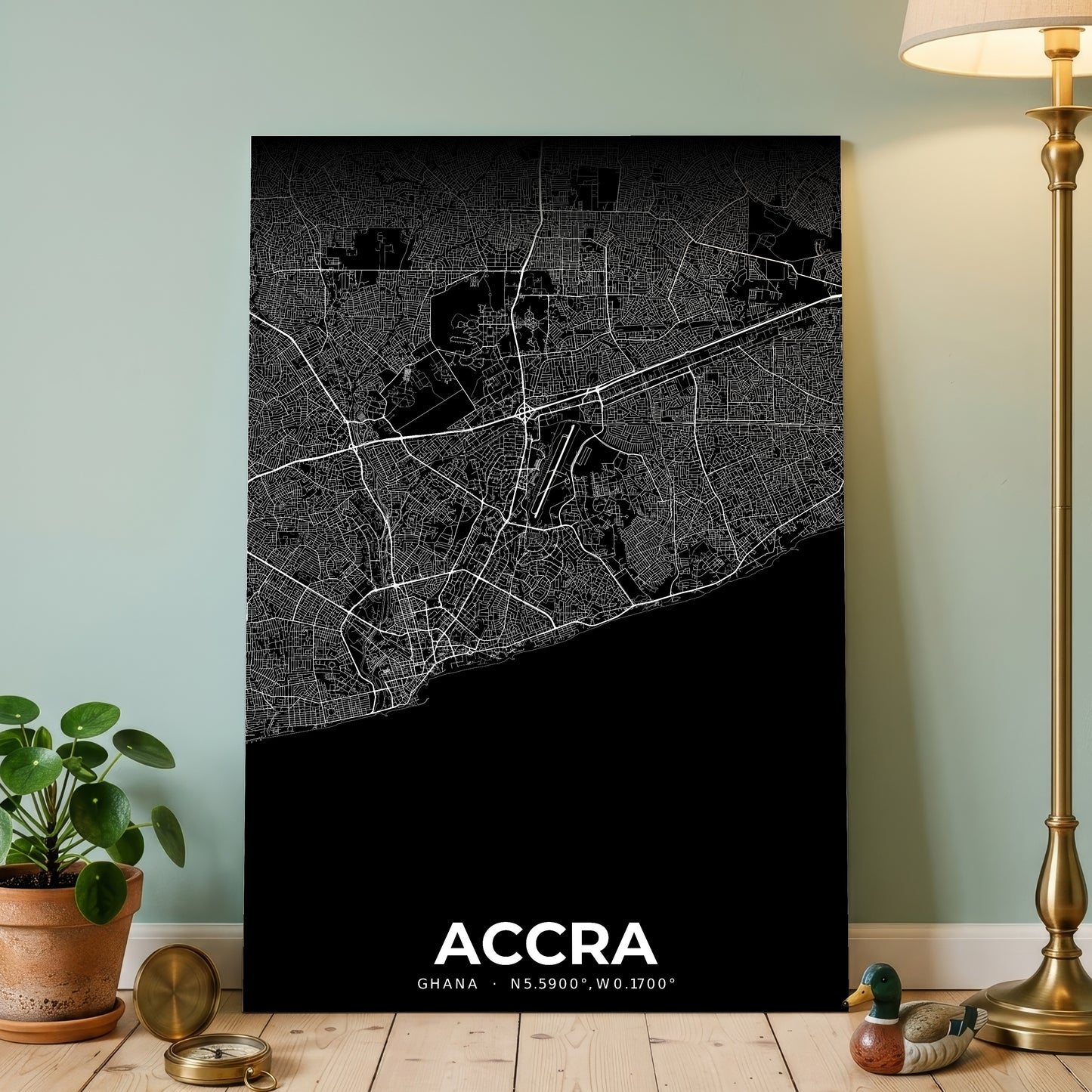 Accra Elegant Map Poster