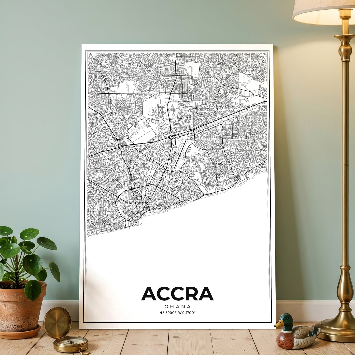 Accra Modern Map Poster