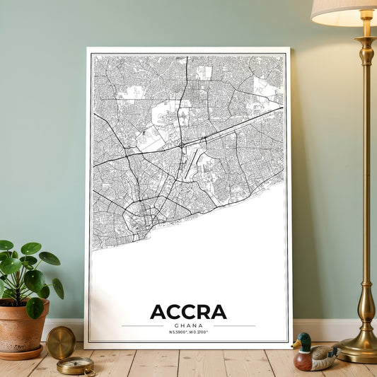 Accra Modern Map Poster