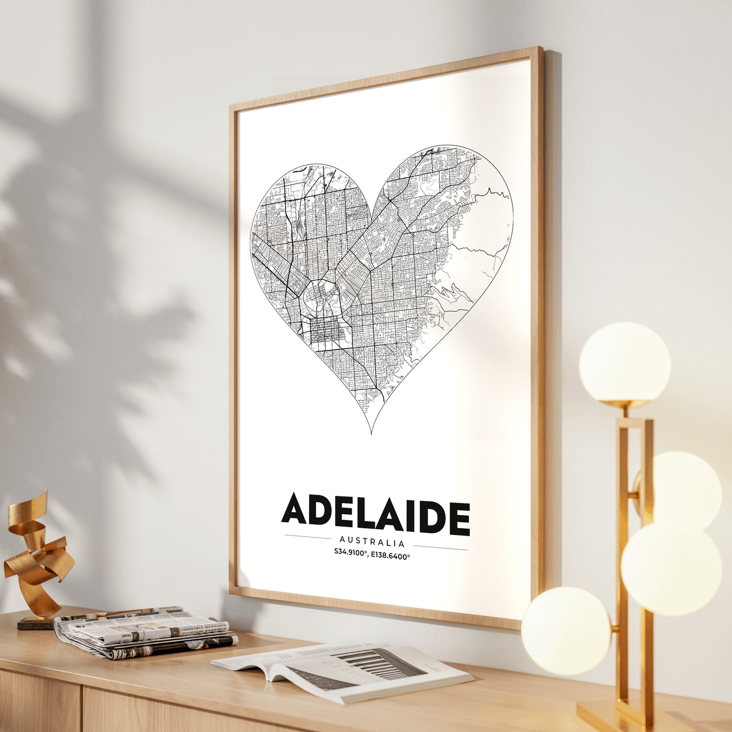 Adelaide Heart Map Poster