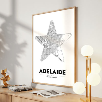Adelaide Star Map Poster