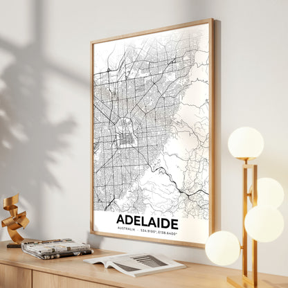 Adelaide Elegant Map Poster