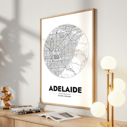 Adelaide Spot Map Poster