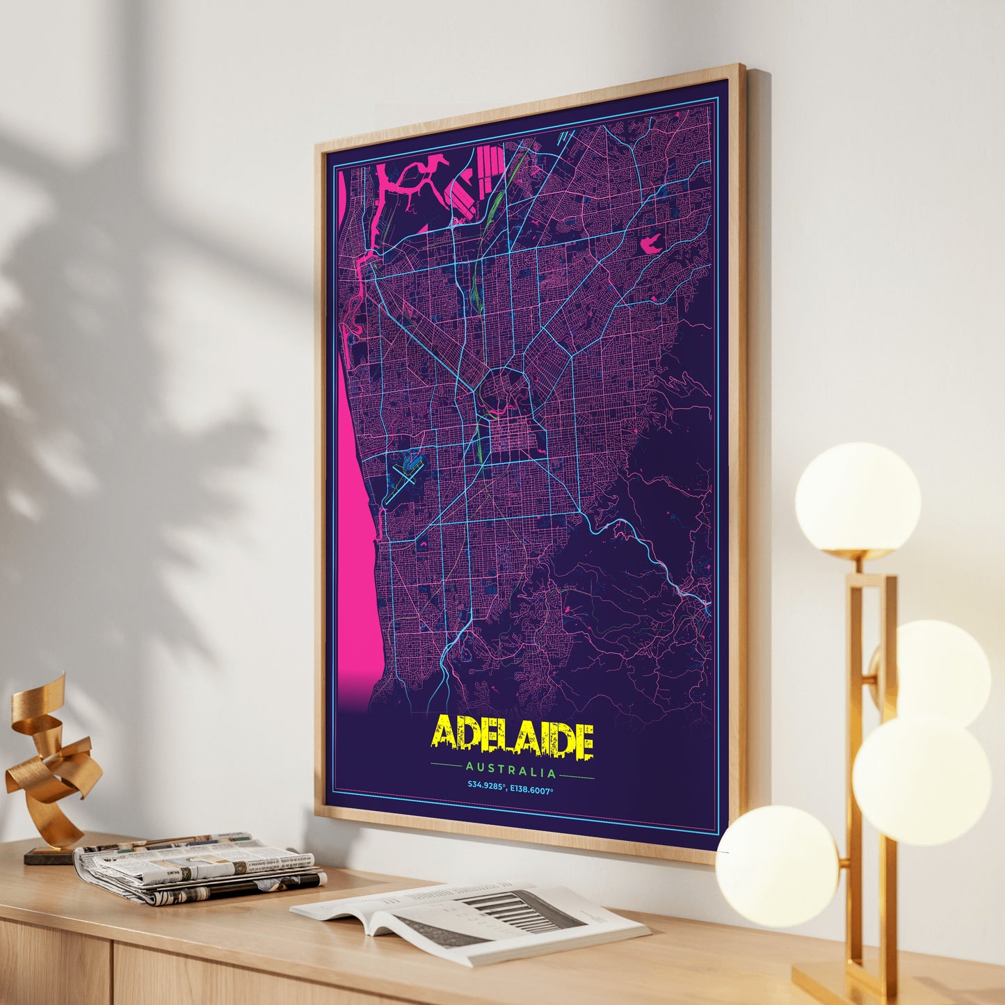 Adelaide Cyberpunk Map Poster