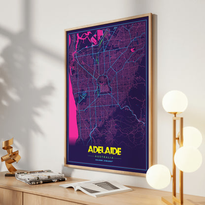 Adelaide Cyberpunk Map Poster