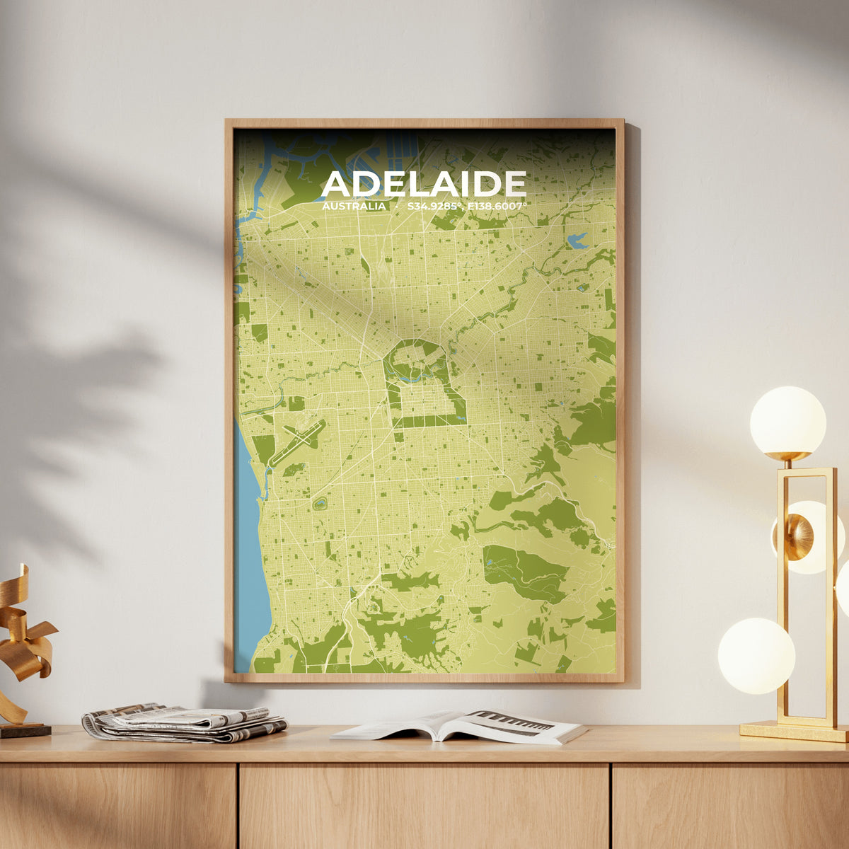 Adelaide Fern Map Poster