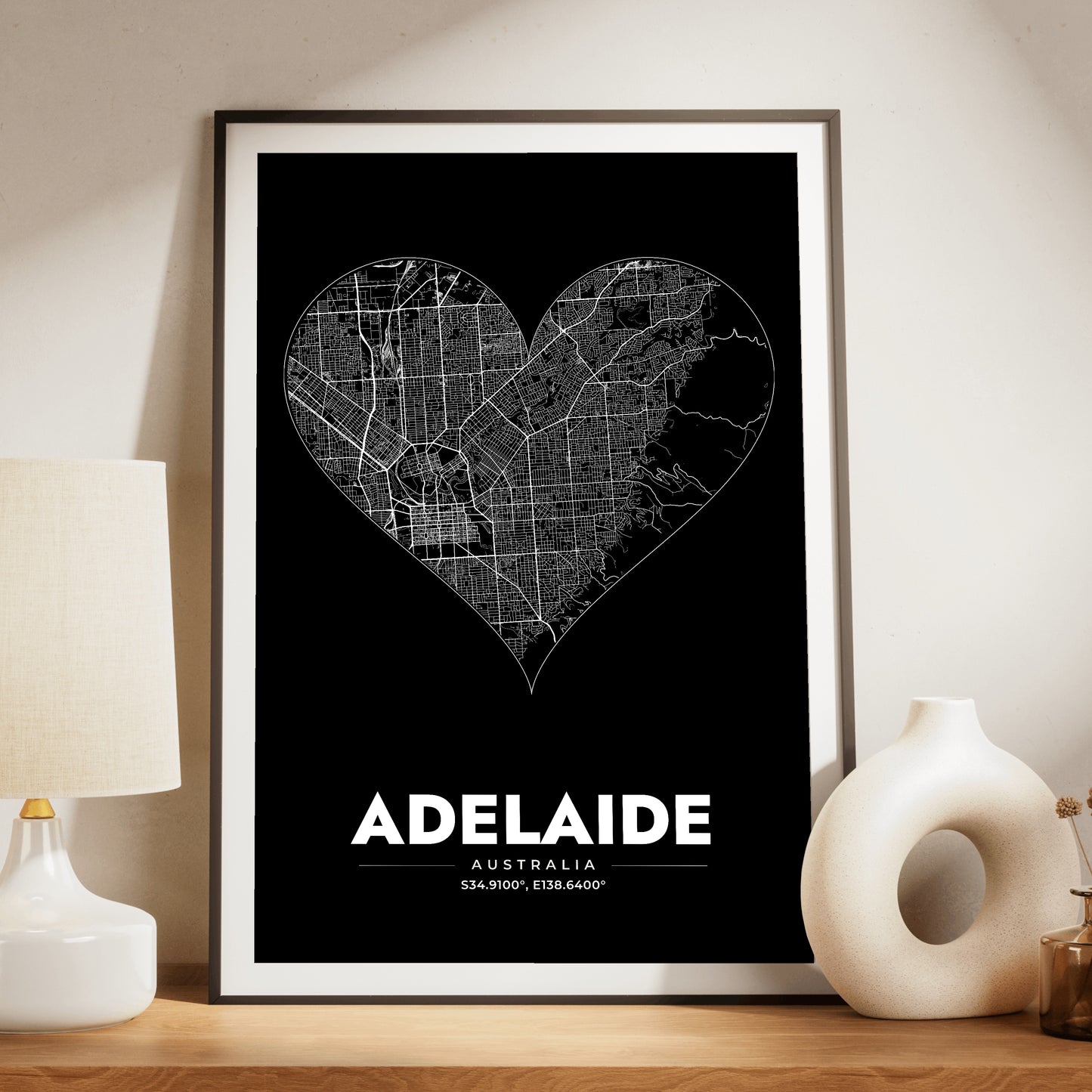 Adelaide Heart Map Poster