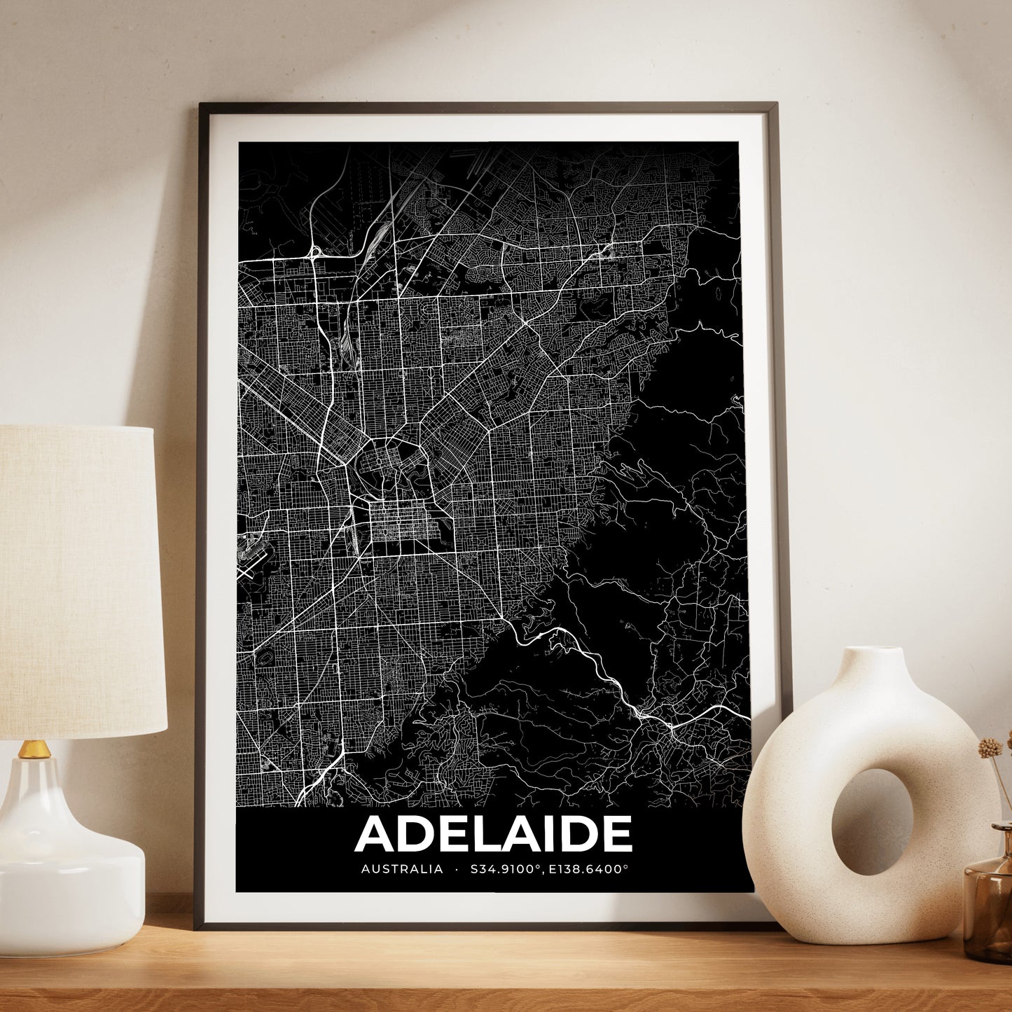 Adelaide Elegant Map Poster