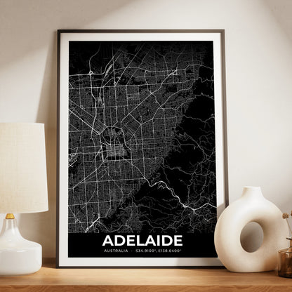 Adelaide Elegant Map Poster