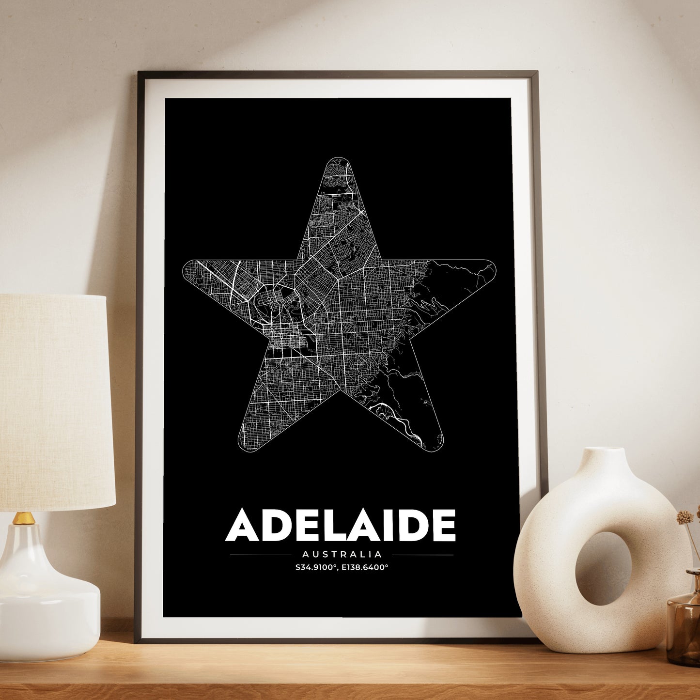 Adelaide Star Map Poster